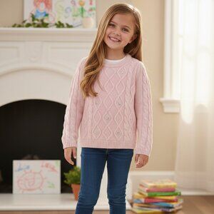 ⭐ NEW NWT Girls Gymboree Pink Diamond Knit Sweater Size 6